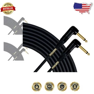 10ft Gold-Plated Guitar Instrument Cable - Right Angle Connectors Included - Picture 1 of 4