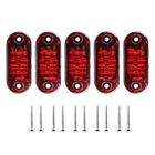 5Pcs Red Led 2.5Inch 2 Diode Light Oval Clearance Trailer Truck Side Marker7744