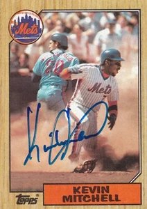 Kevin Mitchell Signed 1987 Topps Mets Baseball Rookie Card #653 RC MVP Autograph - Picture 1 of 24