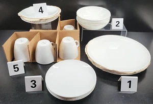 (4) Corning Centura White Coupe 5 Pc Place Setting Vintage Plates Bowls Cups Lot - Picture 1 of 24
