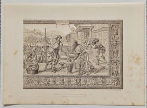 1858 ART TREASURES BOOK Mostra Stampa Cromo ARAZZO MELCHISEDEC & ABRAHAM - Foto 1 di 5