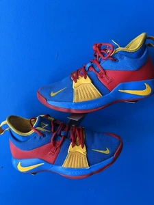 Men's 2018 Nike PG 2 Yellow /Red/Bue Cushioned Basketball Shoes Size 8 - Picture 1 of 6