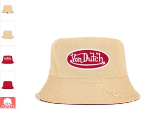 NWT Original Von Dutch  Cotton Reversible Bucket Hat One Size - Picture 1 of 8