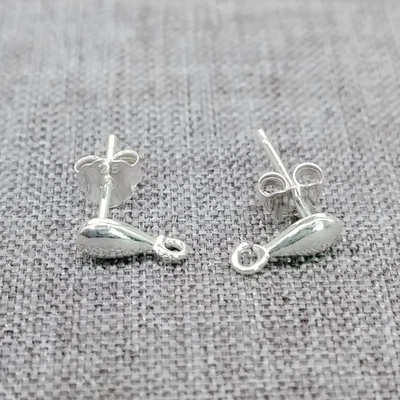 4 Paar 925 Sterlingsilber Ohrhänger Stifte mit Rücken Ohrstecker mit offenem - Bild 1 von 4