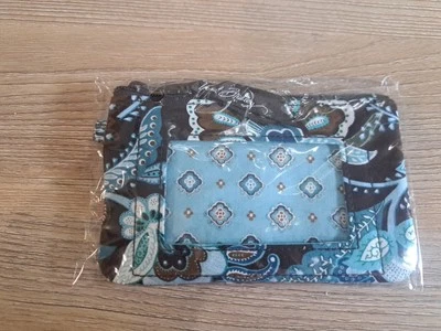 Porta-chaves escolar Vera Bradley aposentado JAVA AZUL ZÍPER IDENTIFICAÇÃO ESTOJO NOVO COM ETIQUETAS - Imagem 1 de 4