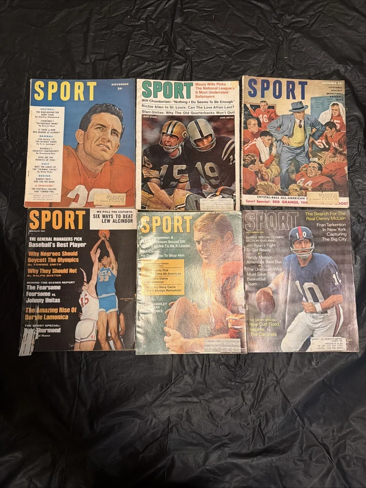 50 年代和 60 年代体育杂志 6 升。 罕见复古收藏品状况良好 — 第 1/4 张图片