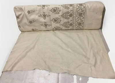 Stoffballen bestickter Seidenbrokat Naturweiss 135x700 cm Mittelalter Kostüme - Bild 1 von 4