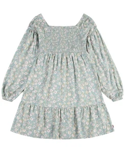 Levi's Big Girls Long Sleeve Smocked Top Dress - Levi's Blue Surf XL - Picture 1 of 5
