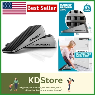 Cuña de tapón de puerta cromada de alta resistencia - Sujeción segura y silenciosa para puertas pesadas Foto 1 de 4