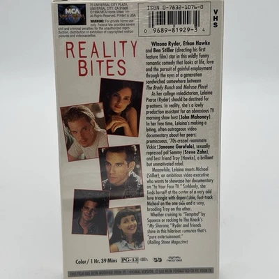Reality Bites VHS Winona Ryder Ethan Hawke Ben Stiller Lenny Kravitz NEW Sealed Foto 1 de 4