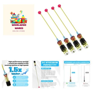 Heavy-Duty Washer Suspension Rods for Samsung Models - 4-Piece Set - Picture 1 of 11