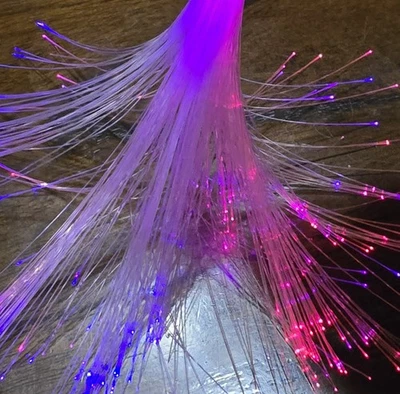 7½" Tall Fiber Optic LED Fun Night Light Color-Changing Battery-Power - Image 1 of 4