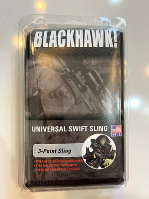 Blackhawk Universal 3 Puntos Swift Sling 1.25" Nylon Correas Negro 70GS17BK - ¡NUEVO! Foto 1 de 2