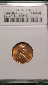 Centavo Lincoln 1960-D/D fecha grande MS66 RPM - Imagen 1 de 6