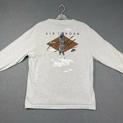 耐克 Air Jordan 衬衫男式中号灰色 Flight Essentials 长袖 DH8962-141 — 第 1/4 张图片