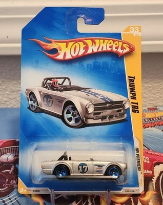 🔥2009 1:64 Hot Wheels New Models 33/42 Triumph TR6 Silver 033/190🔥 - Image 1 of 3