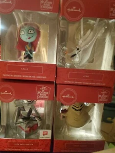 Juego de 4 adornos de árbol de Navidad de Pesadilla antes de Navidad Hallmark Disney -A3 - Imagen 1 de 5