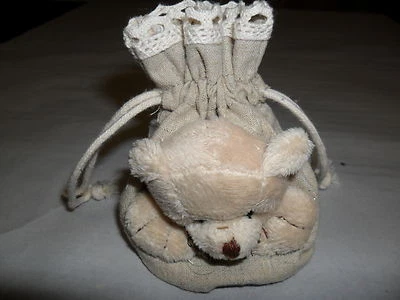 Gastgeschenk Leinensäckchen Teddy Kindergeburstag, Taufe, Geschenk,Junge - Bild 1 von 3