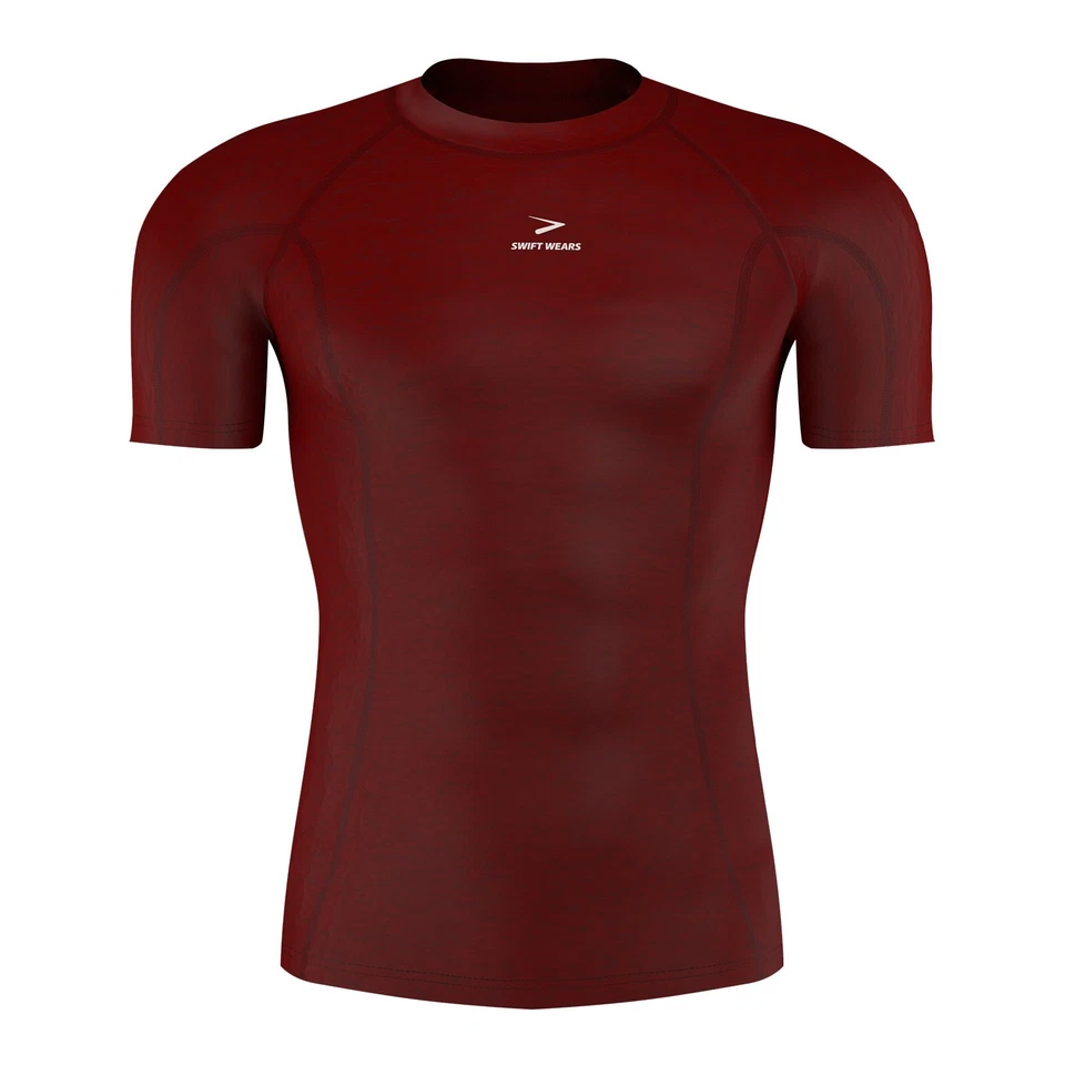 Mens Compression Shirt Armour Base Layer Top Short Sleeve Gym Sports Shirts - Image 1 of 4