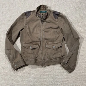 Lauren Ralph Lauren Jacket Womens XS 4 6 Brown Leather Outdoor Country Riding - Picture 1 of 11