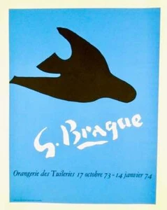 Georges BRAQUE / ORIGINAL FRANZÖSISCHE KUNSTAUSSTELLUNG POSTER G BRAQUE 1973-4 LEINEN 1. - Bild 1 von 4