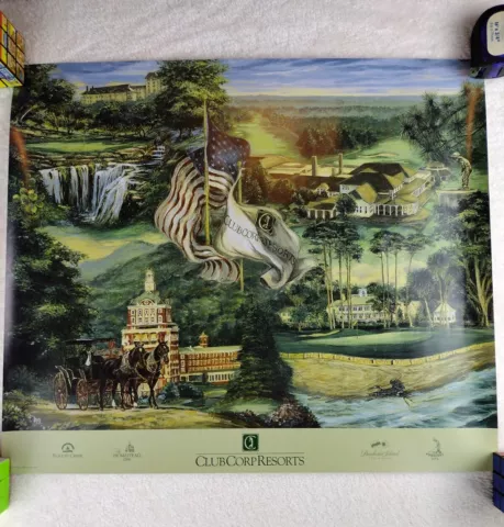 VTG 1999 Club Corp Resorts Golf Poster 18"x21" Pinehurst Daufuskie Barton Creek Cover