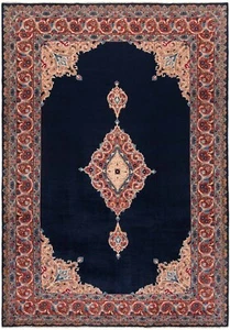 Kashmar Tissé à la Main Tapis de Perse 339x238 cm-Fine,Orient,Tapis,,Bleu Nuit - Picture 1 of 12