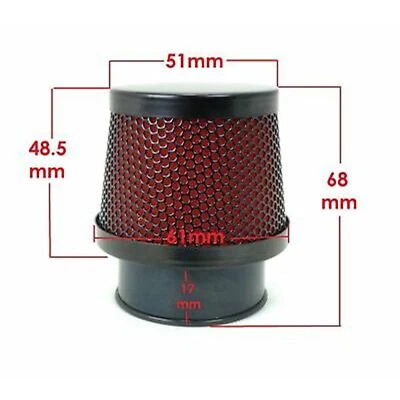 2FastMoto 38mm Small Pod Filter Round Tapered Black and Red 25-38021 - Image 1 of 4