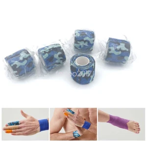 5 Rolls Blue Camo Self Adhesive Bandage Tape Wrap Ankle Finger 2 in x 5 Yards - Picture 1 of 8