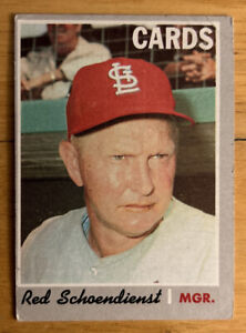 1970 Topps Red Schoendienst Baseball Card #346 Cardinals Manager Low-Grade O/C
