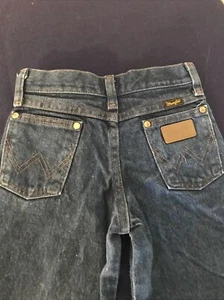 Vintage Westerb WRANGLER Youth Cowboy Cut Size 6 Regular Blue Jeans - Picture 1 of 7