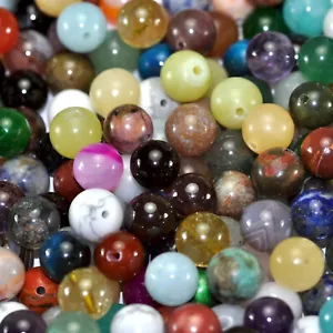 Natural Gemstone Round Beads Mixed Pack Jewellery Making Craft 4mm 6mm 8mm 10mm - Picture 1 of 1