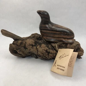 Nuthatch Editions Carved Seal Figurine Michael Durkos Macassar Ebony Sculpture - Picture 1 of 12