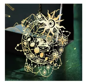 New Chase The Sun Metal Bookmark Psychedelic Universe Celestial Lunar Moon Phase - Picture 1 of 6
