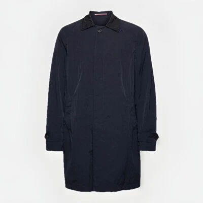 TOMMY HILFIGER Tailored Trench Coat TOHPBTHL4059 Blue Garment Dyed CO Sz.50 - Image 1 of 4