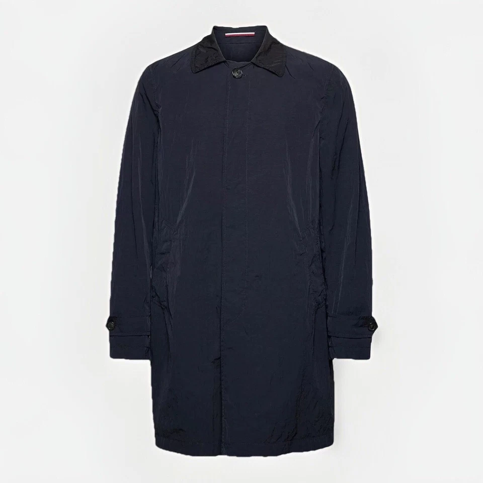 TOMMY HILFIGER Tailored Trench Coat TOHPBTHL4059 Blue Garment Dyed CO Sz.52 - Image 1 of 4