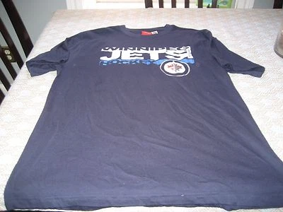 CAMISETA HOMBRE REEBOK FACE OFF WINNIPEG JETS MANGA CORTA AZUL MARINO XL NUEVA Foto 1 de 2