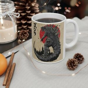 Godzilla Coffee Mug, Japanese Mug, Godzilla Japanese Coffee Mug, Japanese Art