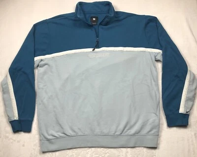 DC туфли мужской XXL пуловер 1/4 молнии толстовка столкновения насмешливый бирюзовый синий DCSHOECO 2XL - Изображение 1 из 4