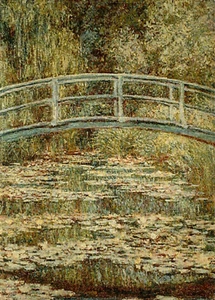 CLAUDE MONET JAPANESE BRIDGE PONT 46 X 63CM FRENCH WOVEN TAPESTRY WALL HANGING - Picture 1 of 7