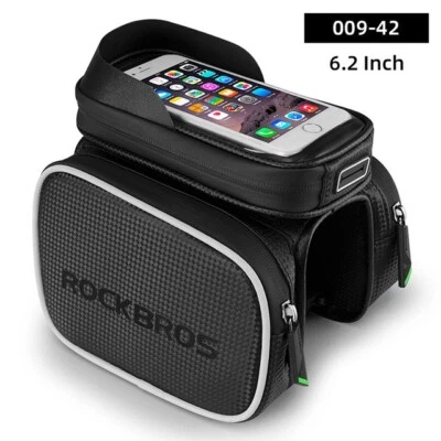 ROCKBROS Bike Frame Bag Waterproof Bicycle Front Top Tube Mount Holder Touchable - Image 1 of 4