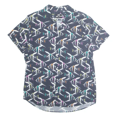 Camisa havaiana masculina slim fit preta estampa animal GG - Imagem 1 de 4