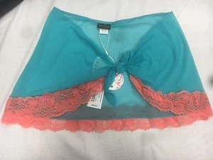 Beach Bunny Swimwear Lady Lace Sarong 1 Size Turquoise Coral NEW 100%Poly amid - Picture 1 of 7
