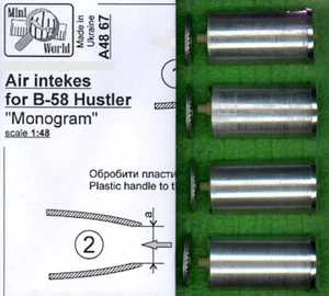 Mini World Models 1/48 CONVAIR B-58 HUSTLER AIR INTAKES Metal Set - Picture 1 of 2