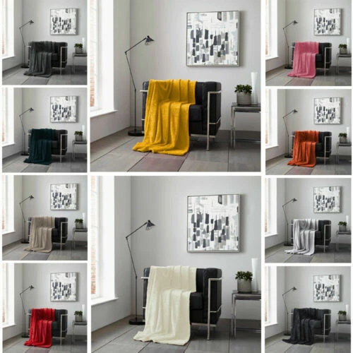 GAVENO CAVAILIA Wave Pattern Luxury Throws Extra Soft Large Fluffy Cosy Sofa Bed Settee Blankets