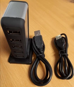 7 Ports USB 2.0 Hub Switching 2A Power Adapter Brand New - Picture 1 of 1