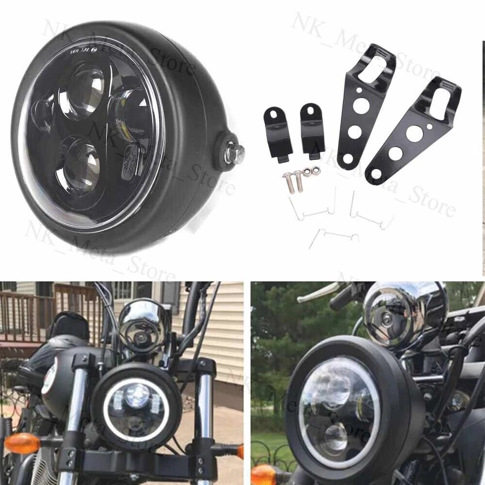 Soporte de cubo de carcasa de montaje de faros LED 5-3/4 5,75 para Harley Davidson Dyna Foto 1 de 4