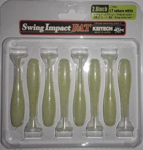 Keitech Swing Impact Fat 2.8" Soft Plastic Lures LT#01 LT Sakura White Colour - Picture 1 of 1