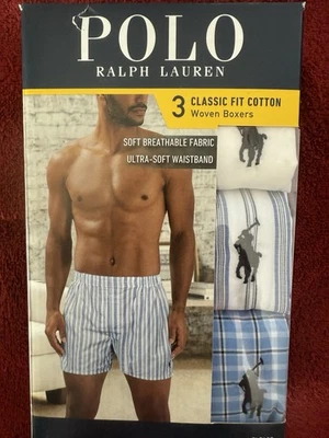 Nuevo Paquete de 3 Boxers Tejidos Polo Ralph Lauren Hombres Nuevo en Paquete Talla XL Foto 1 de 3