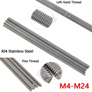 Fine Thread Or Left Hand Threaded Screw Rod Bar Stud A2 Stainless Steel M4-M24 - Picture 1 of 13
